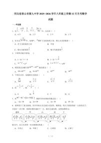 河北省唐山市第九中学2025-2026学年八年级上册12月月考数学试卷(含答案)