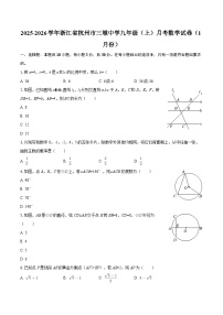 2025-2026学年浙江省杭州市三墩中学九年级（上）月考数学试卷（1月份）-自定义类型