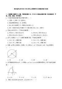 浙江省舟山市2025-2026学年上学期期末九年级数学练习试卷