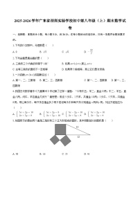 2025-2026学年广东省深圳实验学校初中部八年级（上）期末数学试卷-自定义类型