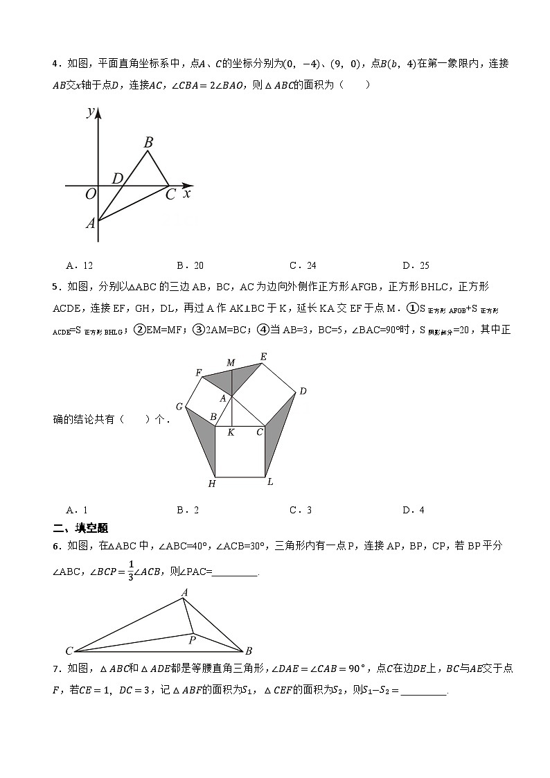 《勾股定理与三角形》精选压轴题—2025-2026年广东省(北师版)八年级上册数学期末复习专题训练第2页