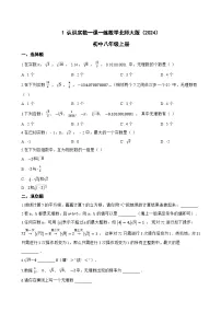 初中数学北师大版(2024)八年级上册(2024)1 认识实数课后测评