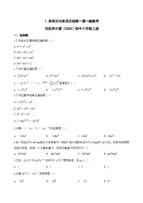 初中数学华东师大版（2024）八年级上册（2024）第11章 整式的乘除11.2 整式的乘法1. 单项式与单项式相乘精练