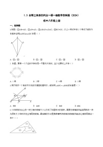 初中数学苏科版(2024)八年级上册(2024)1.3 全等三角形的判定课后作业题