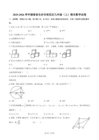 2025-2026学年湖南省长沙市雨花区九年级(上)期末数学试卷