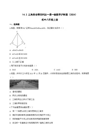 初中数学沪科版（2024）八年级上册（2024）第14章 全等三角形14.2 三角形全等的判定当堂检测题