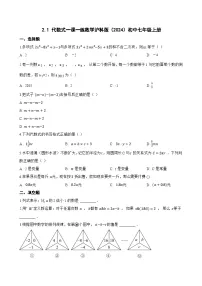 初中数学沪科版(2024)七年级上册(2024)代数式练习
