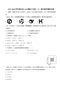 2025-2026学年湖北省A20联盟八年级(上)期末数学模拟试卷-自定义类型