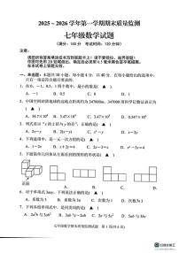 福建龙岩市新罗区2025~2026学年第一学期期末质量监测 七年级数学试题