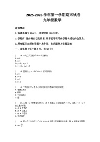 河南省许昌市鄢陵县彭店二中2025-2026学年九年级上册数学期末试卷（含答案 ）