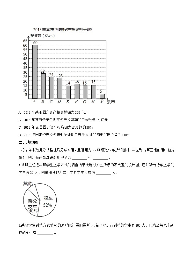 5.3 用统计图描述数据一课一练数学沪科版(2024)初中七年级上册第3页