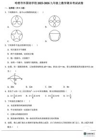 新疆维吾尔自治区哈密市外国语学校2025-2026学年第一学期九年级数学期末试卷