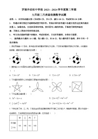 广东省深圳市罗湖外语初中学校九年级下学期月考数学试题（原卷版）-A4