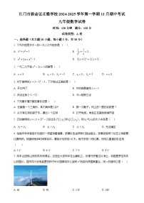 广东省江门市新会区正雅学校九年级上学期期中考试数学试题（原卷版）-A4