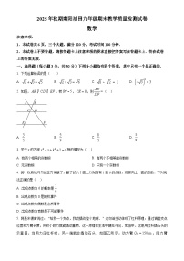河南南阳市油田2025年秋期九年级上学期期末教学质量检测试卷数学（试卷+解析）