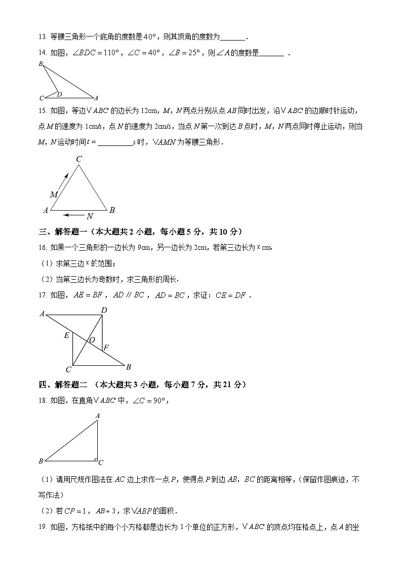 广东省东莞市虎门成才实验学校上学期八年级期中教学质量反馈数学试题(原卷版)-A4第3页