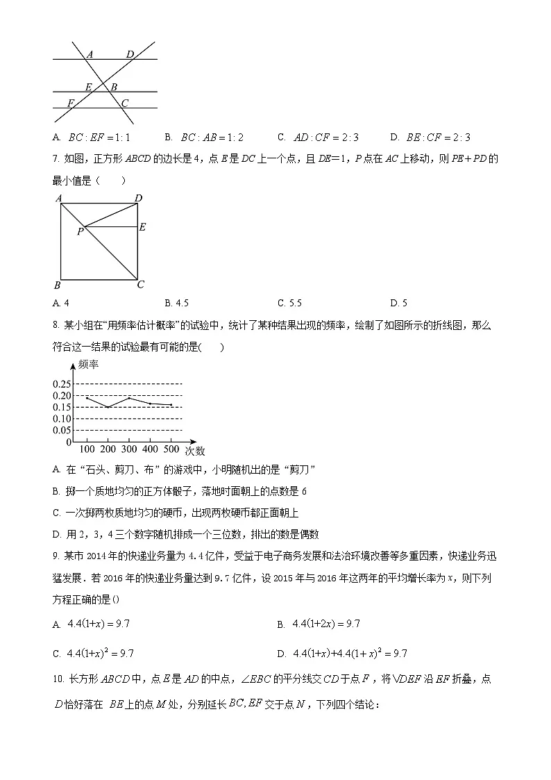 广东省茂名市高州市部分学校联考九年级上学期11月期中数学试题(A卷) (原卷版)-A4第2页
