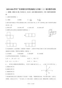 2025-2026学年广东省惠州市仲恺高新区七年级（上）期末数学试卷（含答案）