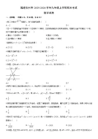 2025-2026学年福建泉州市九年级上学期期末考试数学试卷（学生版）