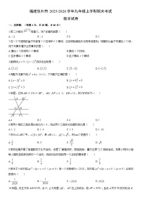 2025-2026学年福建泉州市九年级上学期期末考试数学试卷(学生版)
