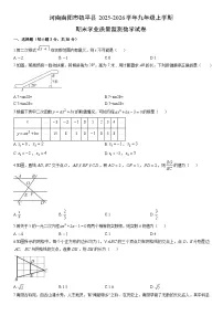2025-2026学年河南南阳市镇平县九年级上学期期末学业质量监测数学试卷（学生版）