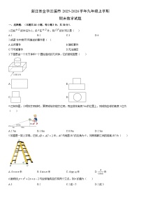 2025-2026学年浙江省金华兰溪市九年级上学期期末数学试卷（学生版）
