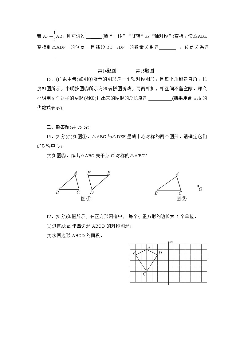 第9章轴对称、平移与旋转过关检测题2025-2026学年华东师大版(2024)数学七年级下册(含答案)第3页