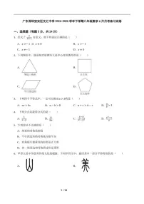 2024-2025学年广东深圳宝安区文汇中学下学期八年级数学6月月考练习_(含答案_)试卷