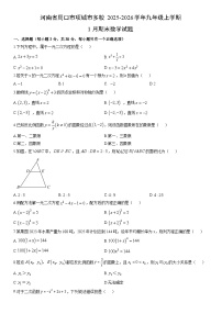 2025-2026学年河南省周口市项城市多校九年级上学期1月期末数学试卷（学生版）