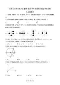 2025-2026学年河南三门峡市陕州区上学期期末教情学情诊断九年级数学试卷（含答案）