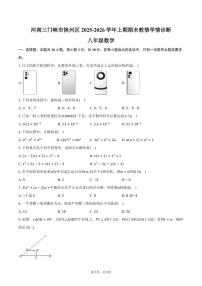 2025-2026学年河南三门峡市陕州区上学期期末教情学情诊断八年级数学试卷（含答案）