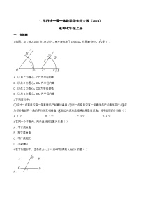 华东师大版（2024）七年级上册（2024）平行线同步测试题
