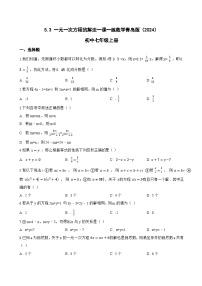 初中数学青岛版（2024）七年级上册（2024）一元一次方程的解法达标测试