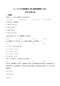 浙教版（2024）七年级上册（2024）一元一次方程的解法习题