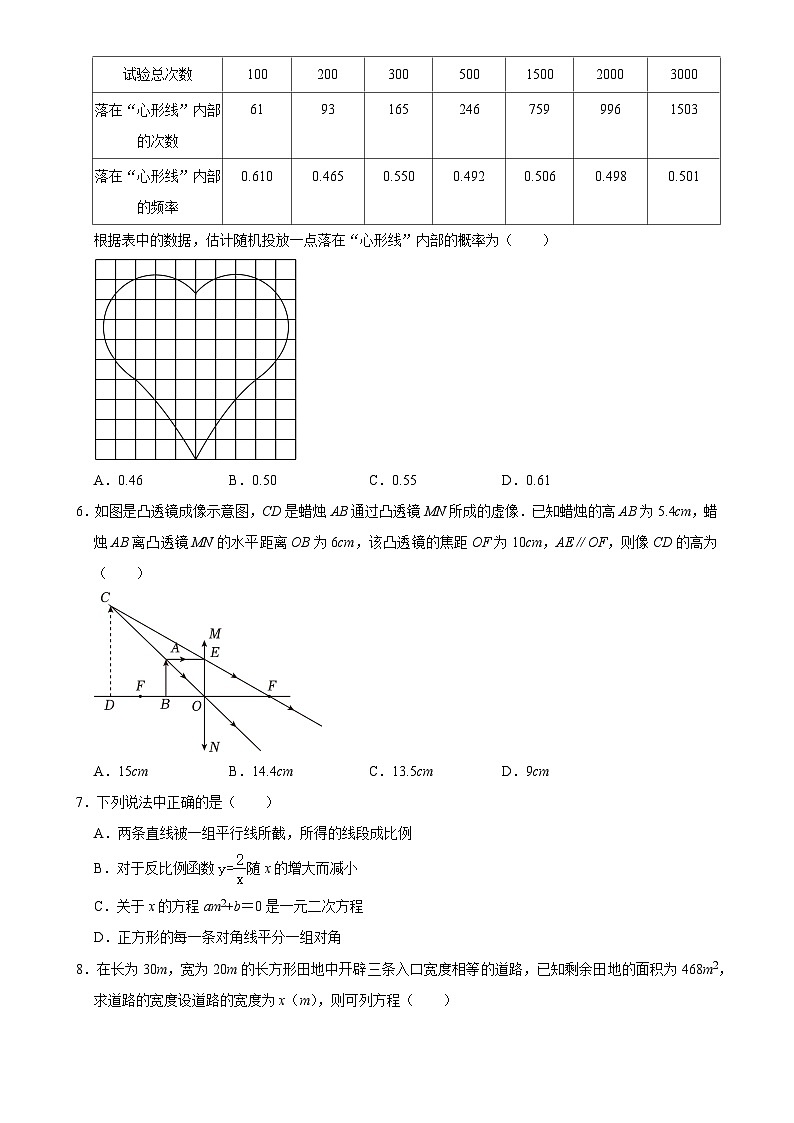 广东省深圳市九年级上学期期末模拟数学试卷-A4第2页