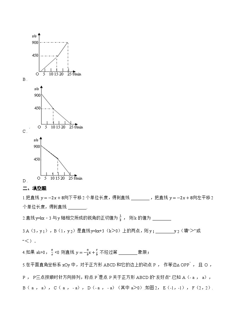 一次函数的图象和性质一课一练数学人教版(2024)初中八年级下册(无答案)第2页