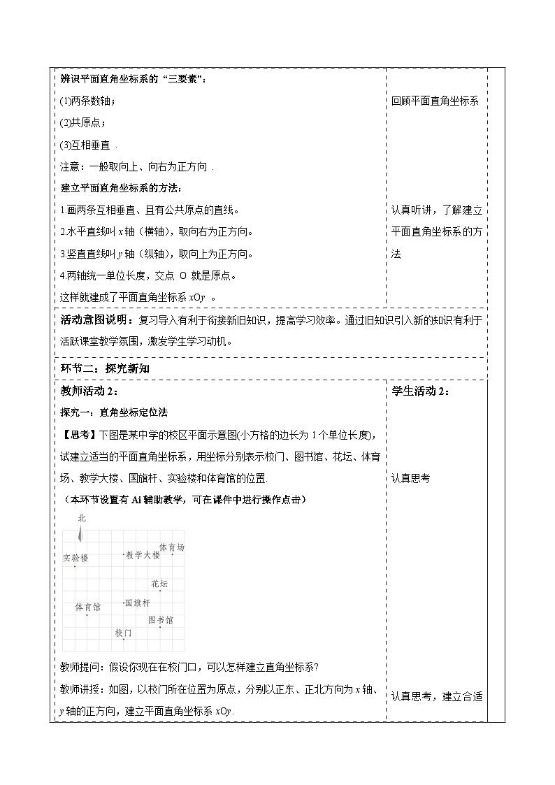 2.1 平面直角坐标系(2)表格式教案 2025-2026学年湘教版八年级数学下册第2页