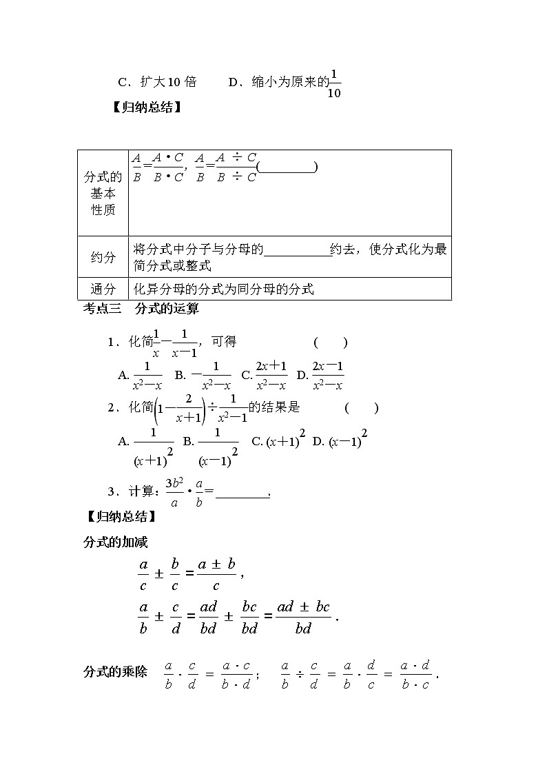 2020年九年级数学中考复习:分式 导学案02