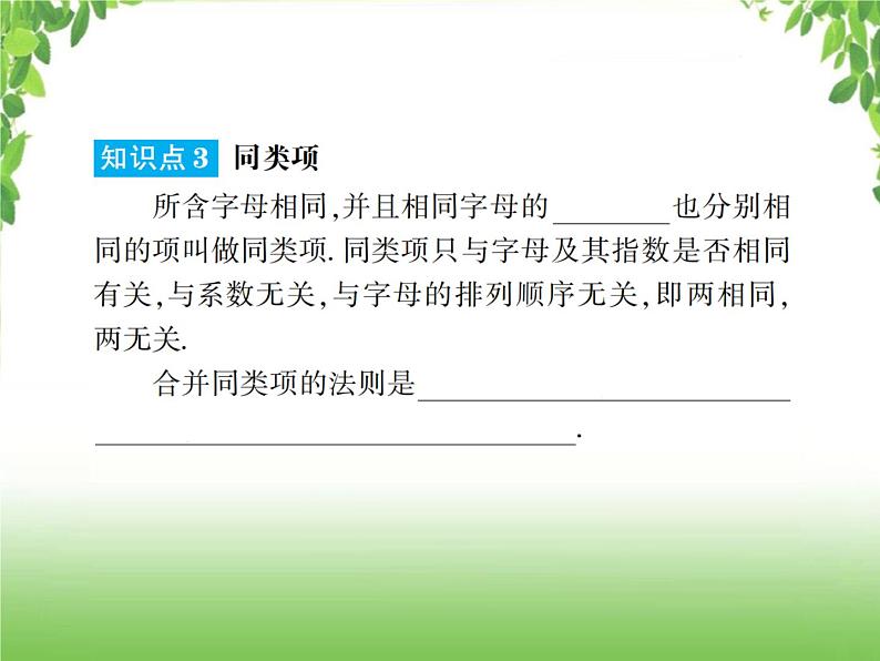 中考数学一轮复习考点梳理课件:1.2 整式与因式分解05
