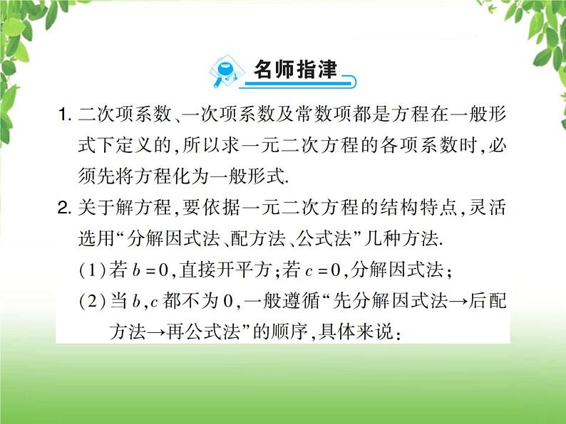 中考数学一轮复习考点梳理课件:2.6 一元二次方程及其应用07