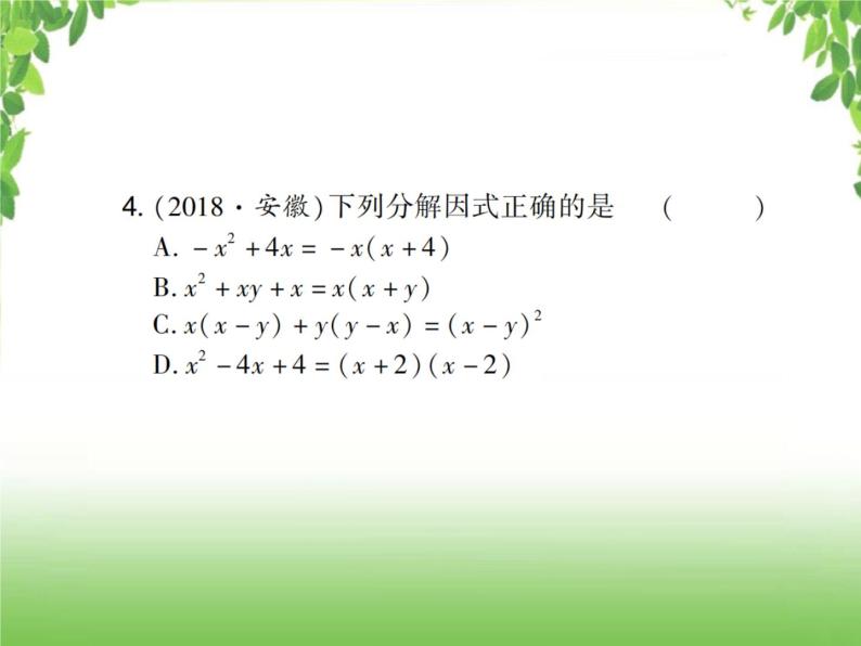 中考数学考点集训练习 1.2整式与因式分解03