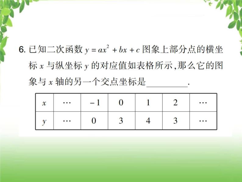 中考数学考点集训练习 3.13 二次函数的图象和性质（一）07