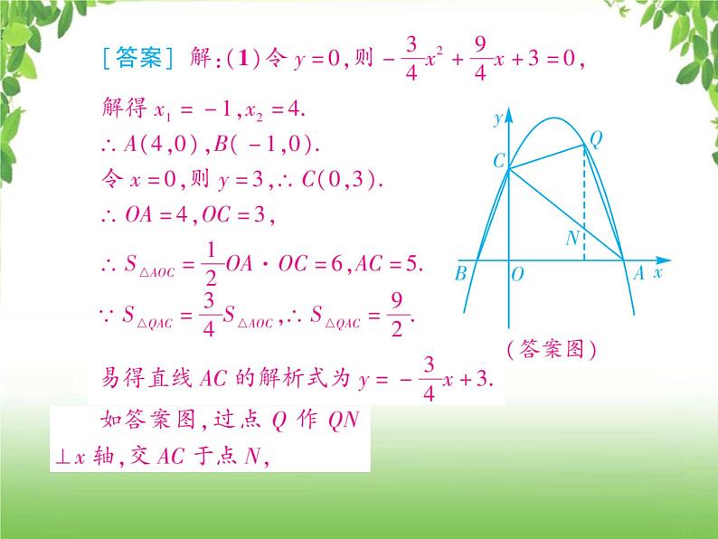 中考数学二轮专题突破课件:专题七 7.5 二次函数中线段的计算问题08