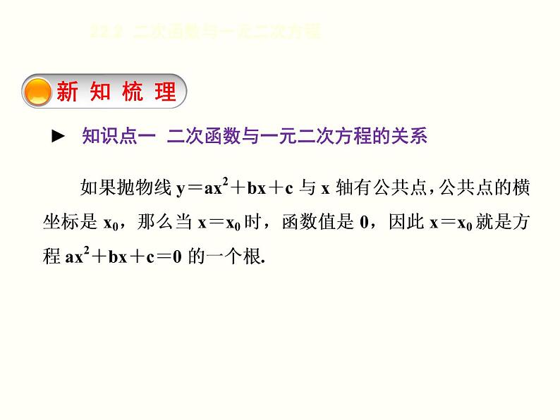 人教版九年级上册数学课件:22.2 二次函数与一元二次方程(共14张PPT)05