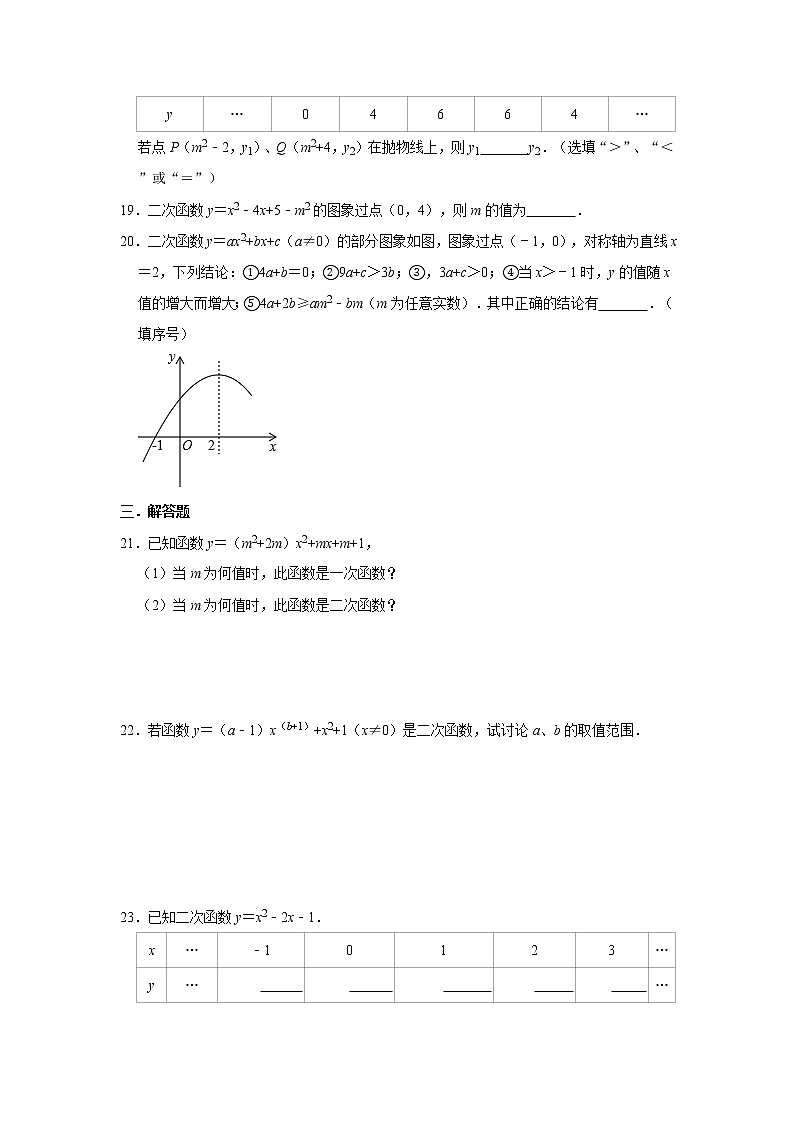 人教版2020年(秋季)九年级数学上册同步课时训练:22.1 二次函数的图象和性质 解析版03
