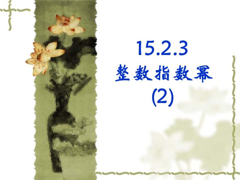 人教版八年级数学上册课件：15.2.3--整数指数幂(2)(共16张PPT)01