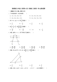 初中数学浙教版九年级上册第4章 相似三角形综合与测试单元测试同步训练题