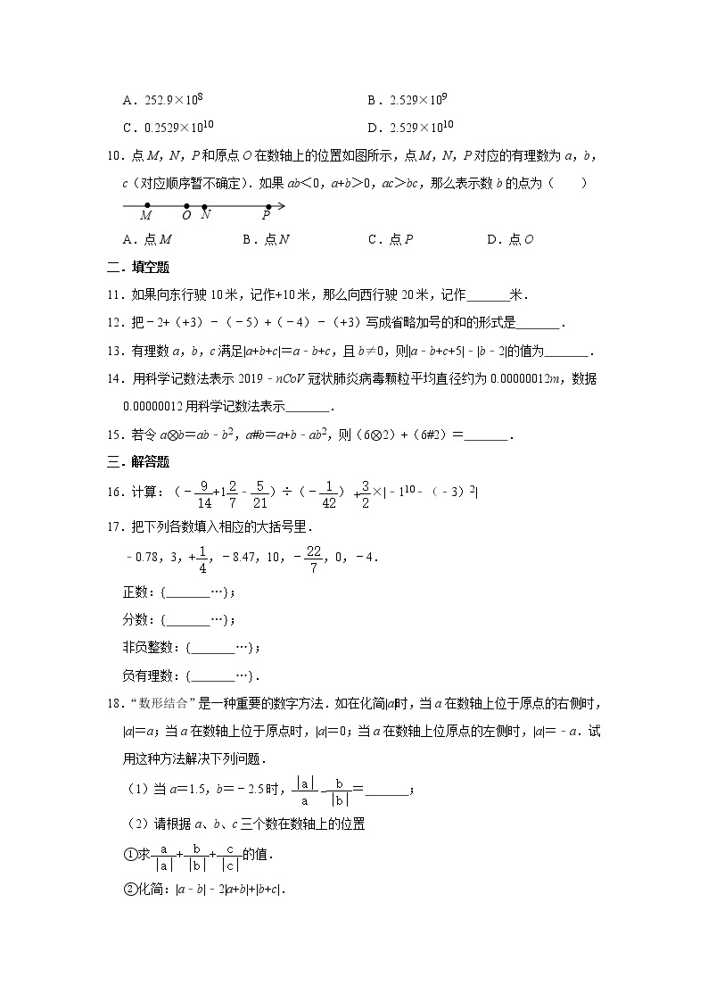 人教版七年级数学上册 第1章 有理数  单元练习02