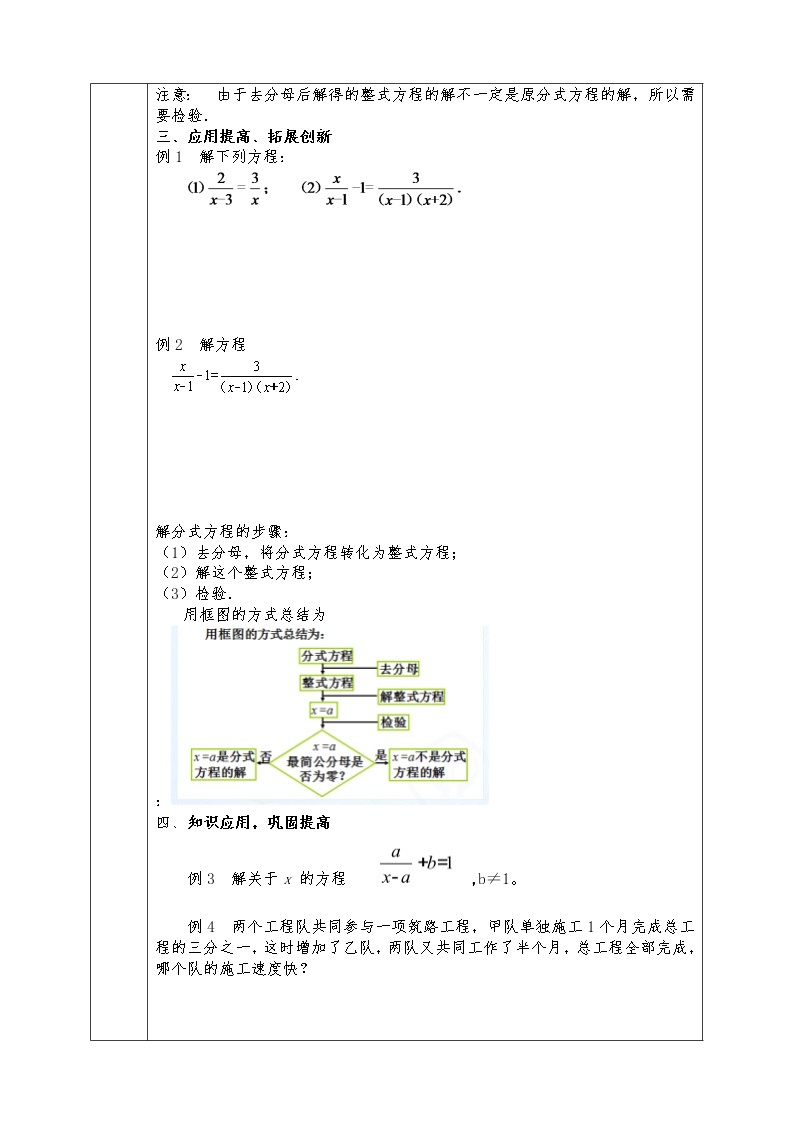 人教版八年级上册数学全册教案15.3.1 分式方程02
