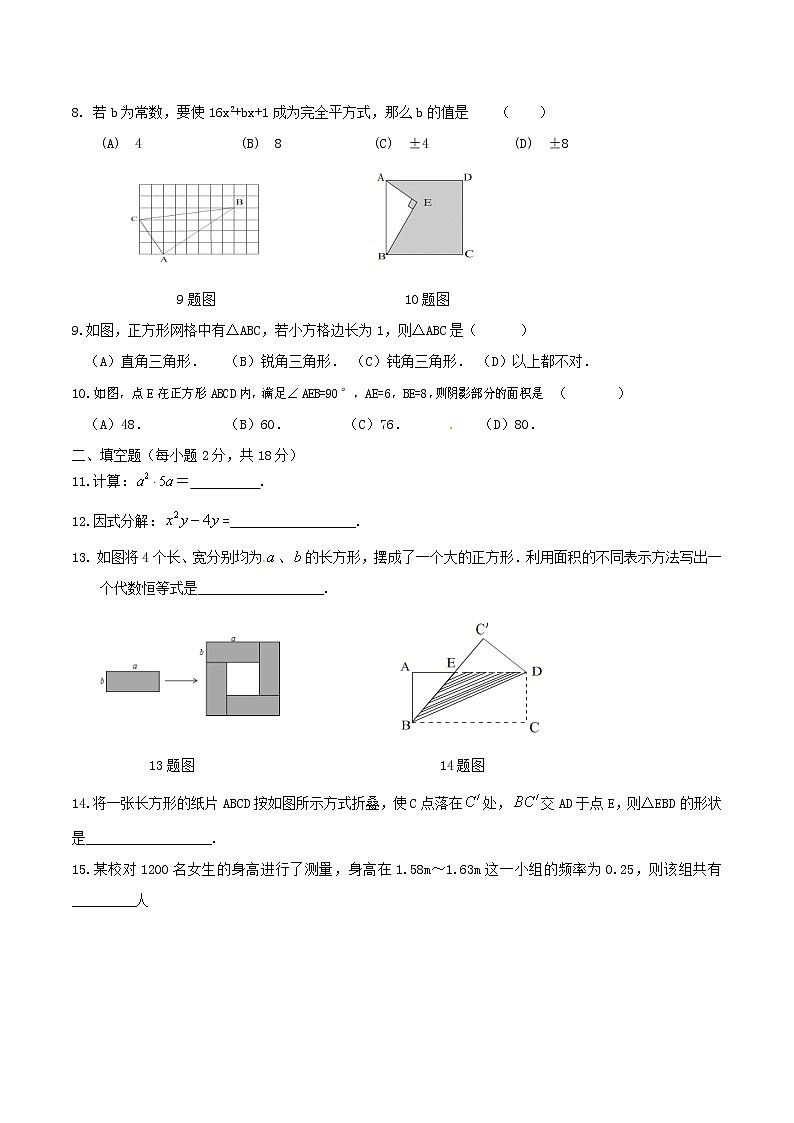 2020年华东师大版八年级数学上册 期末复习检测卷五(含答案)02